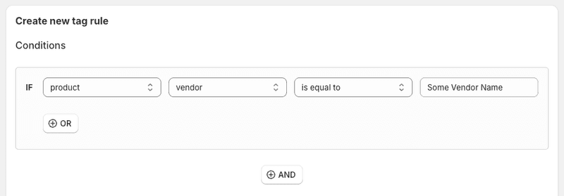 Order Automator rule condition for vendor