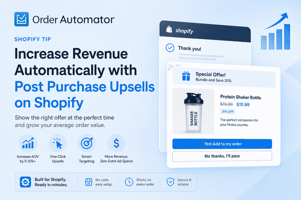 Boost Revenue Automatically with Post Purchase Upsells on Shopify