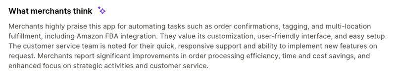 Merchants highly praise the app for automating tasks and value its customization, user-friendly interface, and easy setup